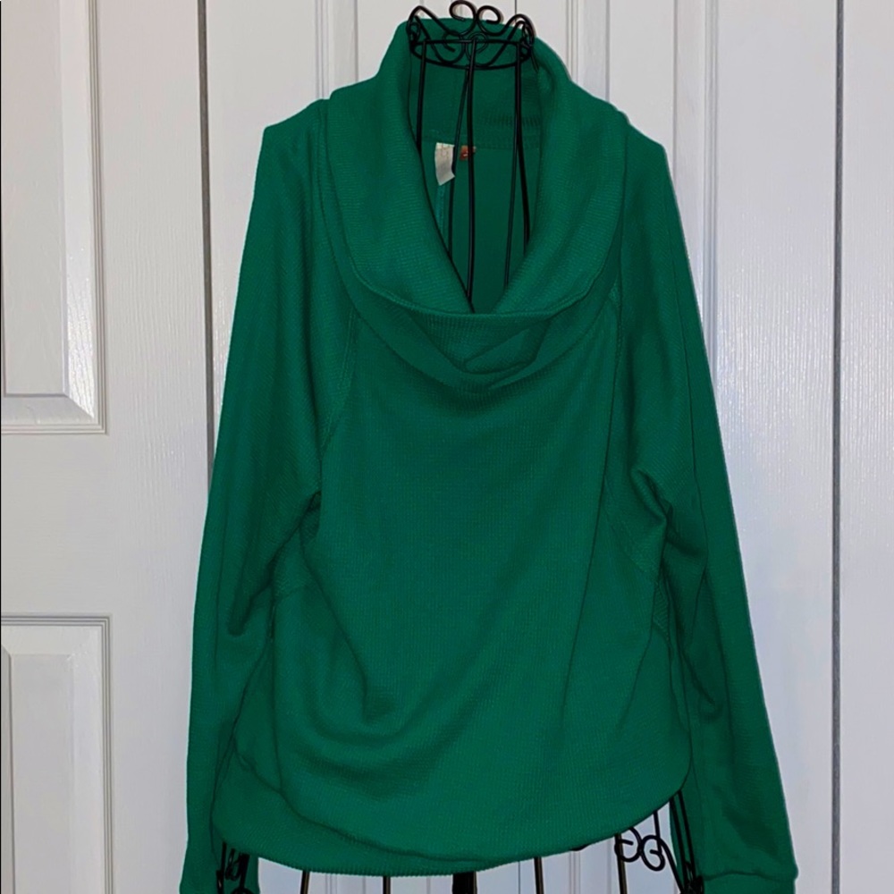 Cowl Waffle Sweater